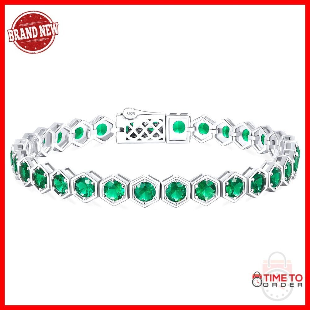 Sterling Silver Tennis Bracelet 7 Inch 925 Silver Prong Setting